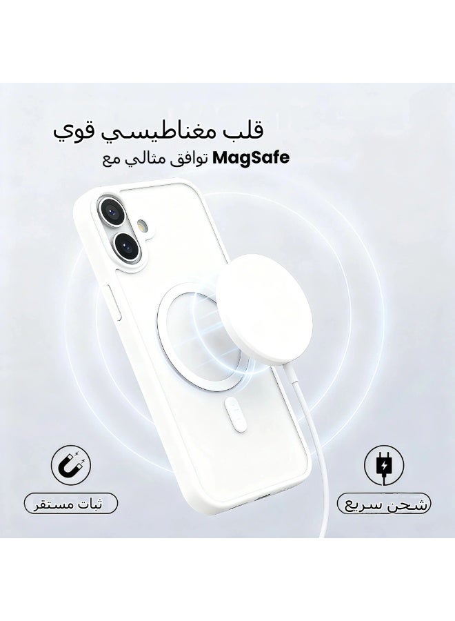LR Nexus IPhone16plus frosted white transparent magnetic mobile phone case | Give a mobile phone film. - Image 4